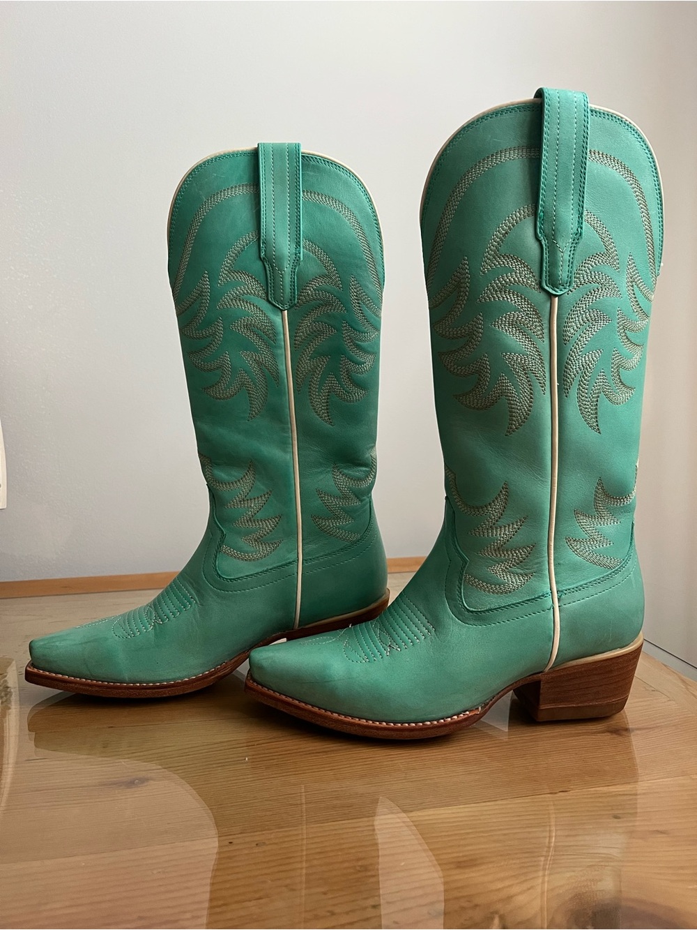 Tecovas Annie Turquoise Western Women's Heeled Boots size 5